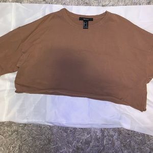 Forever 21 brown cropped t-shirt